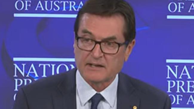 Greg Combet, Chair of the Net Zero Economy Authority, addresses National Press Club. Picture: ABC