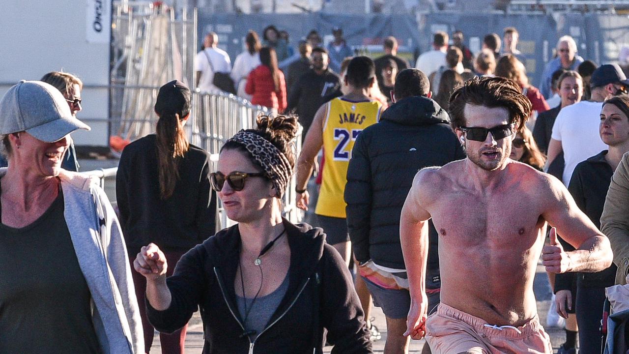 Sydney's Bondi Beach on the first day of a wide spread two week lockdown. Picture: Flavio Brancaleone