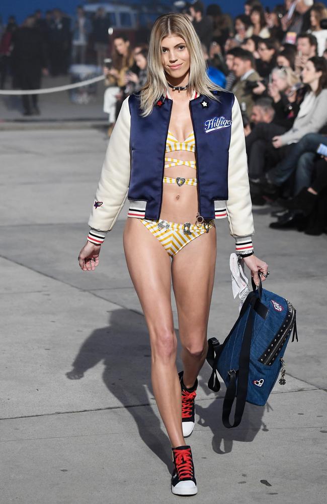 Model Devon Windsor walks the runway at the TommyLand Tommy Hilfiger Spring 2017 Fashion Show on February 8, 2017 in Venice, California. Picture: Getty