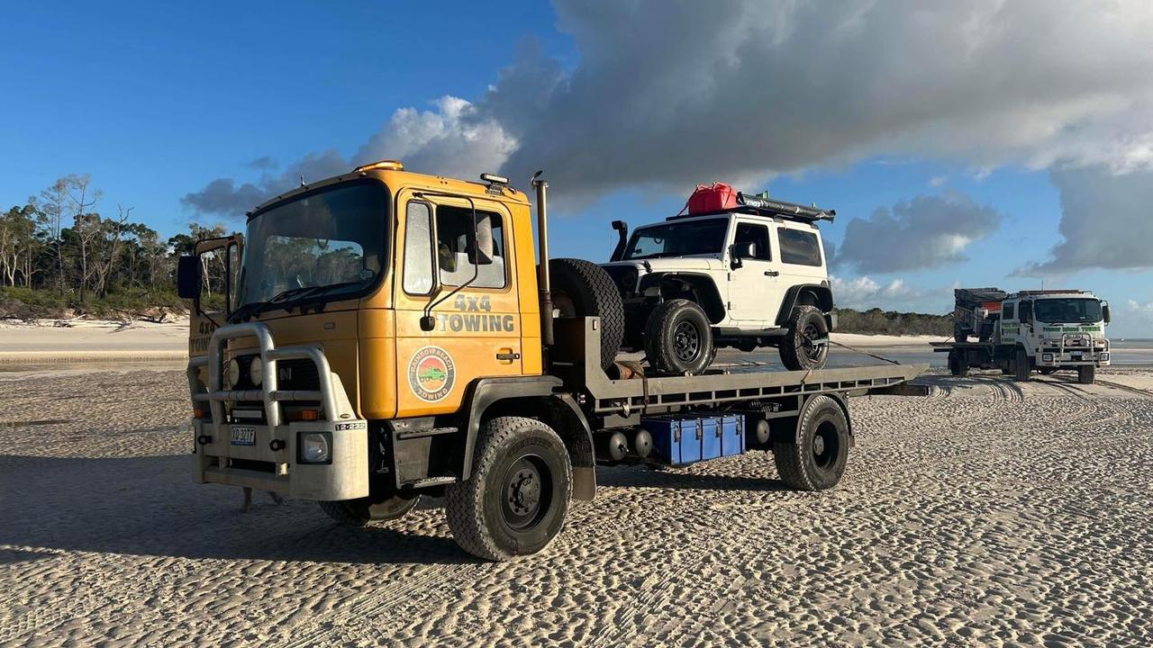 Fraser Island Towing’s website warns of high tow costs, depending on coverage plans. Picture: Fraser Island Towing