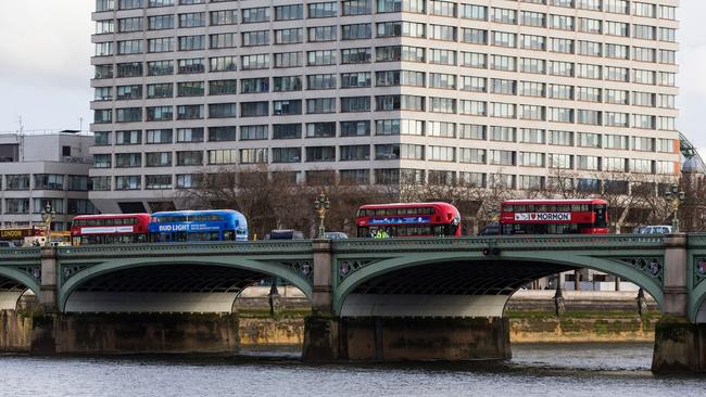 A woman was reportedly flipped off the bridge and into the water as chaos ensued. Picture: AFP / Joel Ford