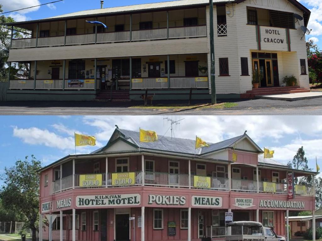 The Cracow Hotel (top) was sold in 2021, and the Kilkivan Hotel-Motel (bottom) was sold in June, 2022.