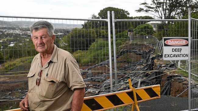 Ken Allport at the excavation of the landslip and reformation of the embankment along Beardow Street where historic industrial waste including coke and slag like materials, as well as bonded asbestos, was encountered. Picture: Marc Stapelberg