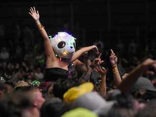 ENJOYMENT: A big and well-behaved crowd joined Flume for the New Years countdown at Falls Festival Byron Bay 2017. Picture: Marc Stapelberg