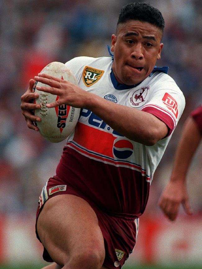 Hopoate playing for Manly in 1995