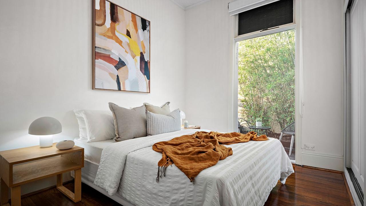 One of the home’s two bedrooms.