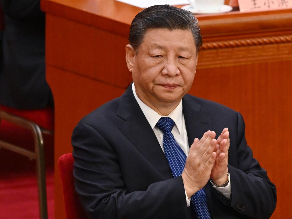 China's President Xi Jinping has set a growth target of 5 per cent but the reality looks very different. Picture: GREG BAKER / AFP