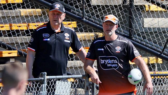 Tigers head of football Tim Sheens and the club cut ties with Michael Maguire last week. Picture: Toby Zerna