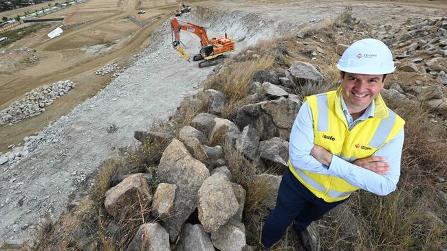 Nick Kostellar, Development Director of Frasers Property Australia, during a first look at progress on the new $500m master planned community The Quarry, Keperra. Picture: Lyndon Mechielsen/Courier Mail