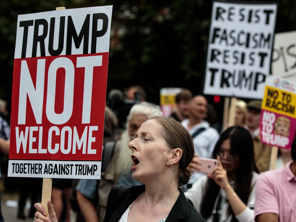 Protesters demonstrated US President Donald Trump’s visit to London last year and are expected to do so again this week. Picture: Jack Taylor/Getty Images