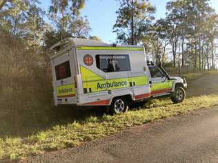 Emergency services attended to a man in a  dirt bike accident at Traveston Crossing on Sunday. The man later died in hospital. Picture: Frances Klein