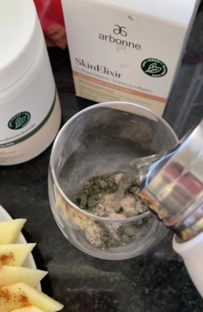 Kim focuses on gut health with clean supplements. Picture: Tiktok/kimmacgregor_