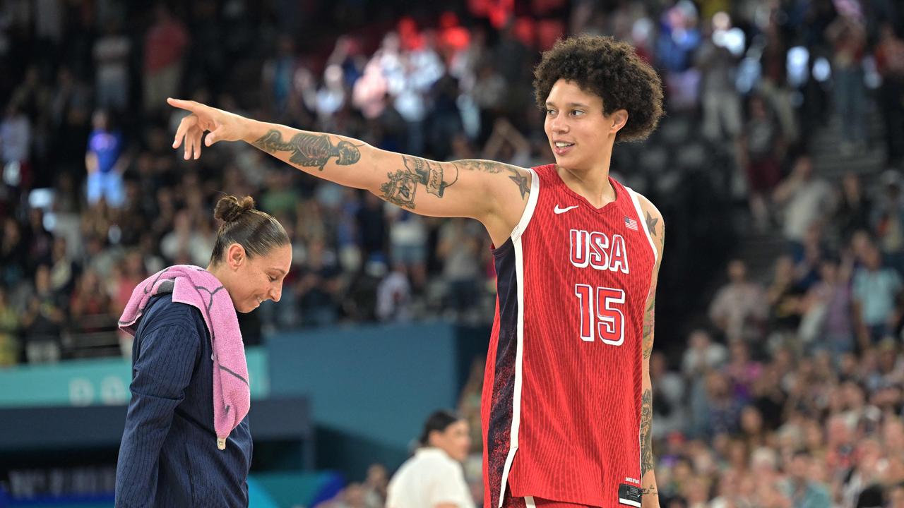 Brittney Griner is just one of many freakishly talented attacking weapons Australia must stop. Picture: AFP