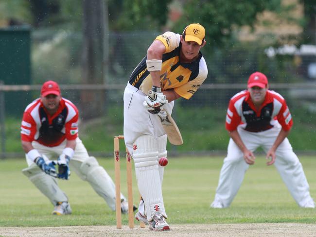 Norths v Mulgrave Cricket Far North first grade match at Griffiths Park. Rob Colville from Norths batting