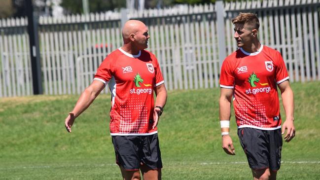 St George Illawarra coach Paul McGregor with youngster Zac Lomax.