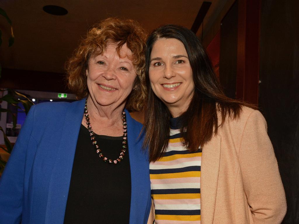 Jan McCormick and Mandy Owen-Jones at the 2021 Bleach Festival program launch at Burleigh Brewing. Picture: Regina King.