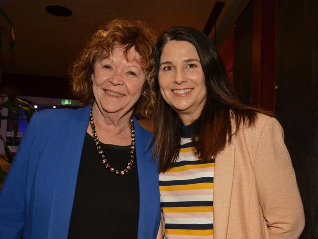 Jan McCormick and Mandy Owen-Jones at the 2021 Bleach Festival program launch at Burleigh Brewing. Picture: Regina King.