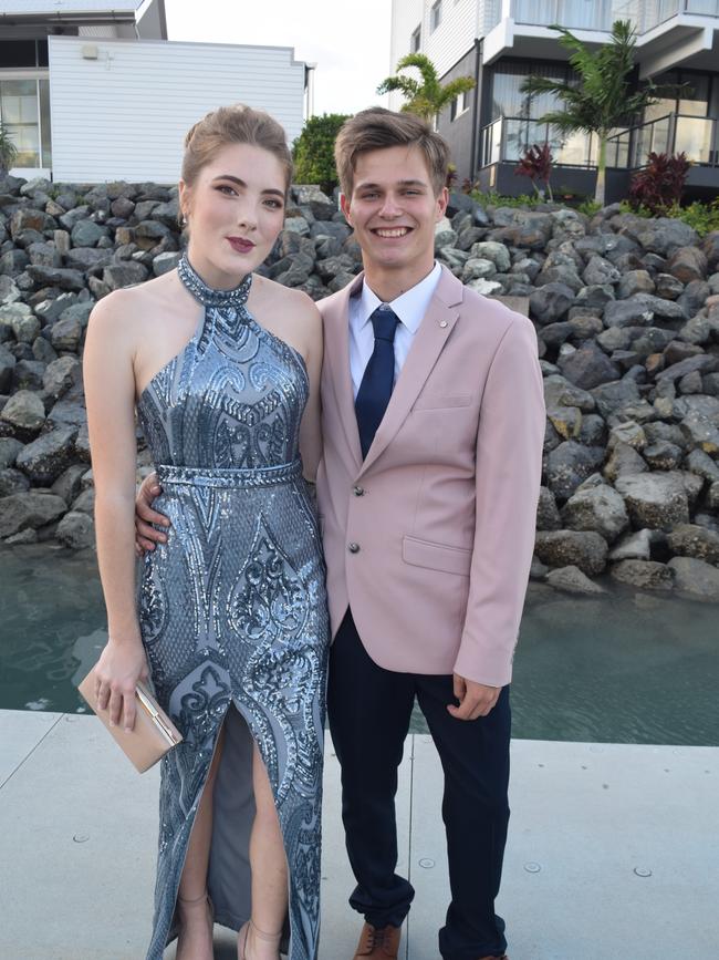 Emily Lade and Arlen Bartley-Looke at the Proserpine State High School formal. Picture: Elyse Wurm