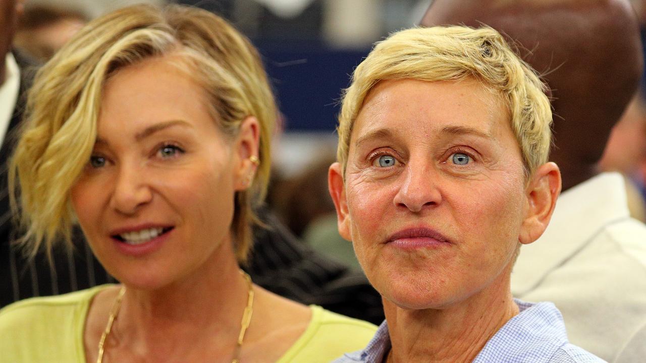 Ellen’s wife Portia this week came out in her defence – blaming the allegations on ‘bots’. Picture: Getty