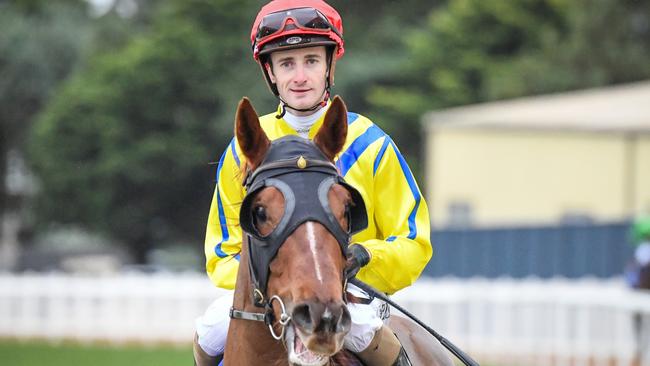 Nugent will be hoping Josh Richards (pictured) can win the apprentice race at Cranbourne on Thursday. Picture: Racing Photos via Getty Images