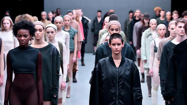 Yeezy style ... models at adidas Originals x Kanye West Yeezy show at New York Fashion Week. Picture: Theo Wargo/Getty Images for adidas