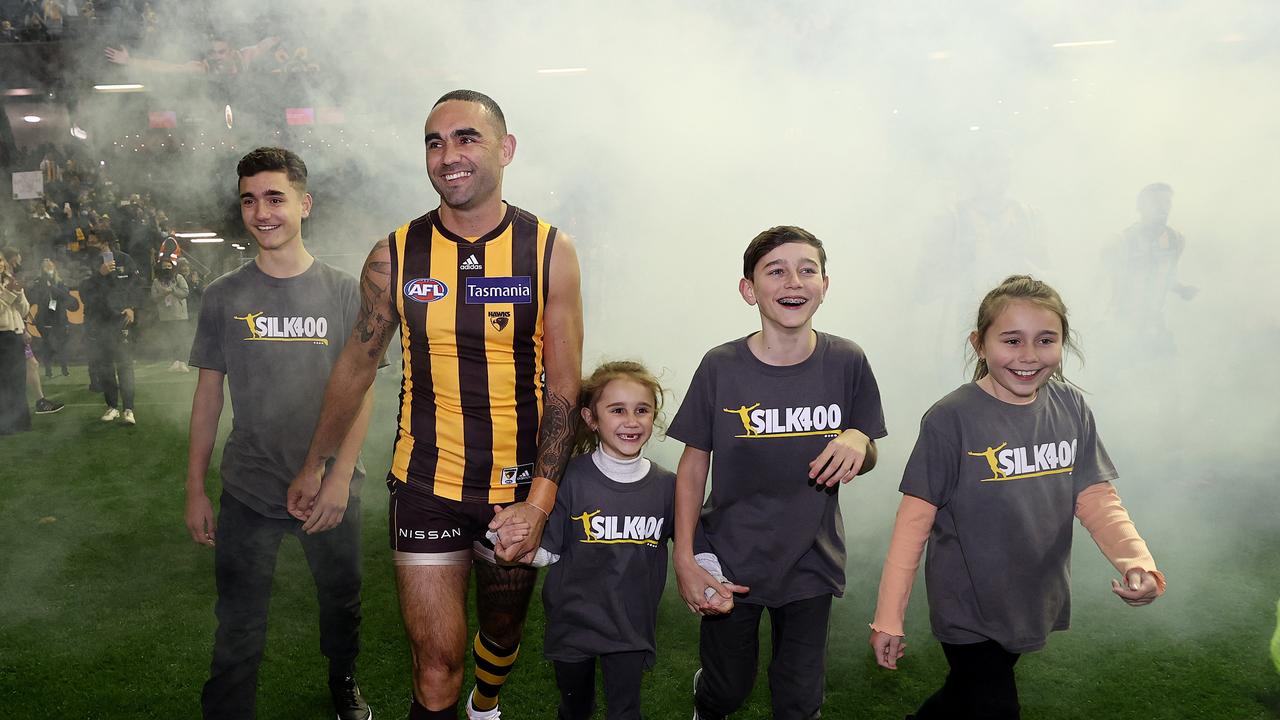 Shaun Burgoyne became only the fifth player to reach the 400-game milestone. Picture: Michael Klein