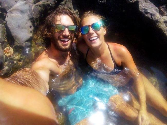 Social media image of Sam Beattie with his partner Michele Segalla. Sam died from a lightning strike at the top of Mt Warning