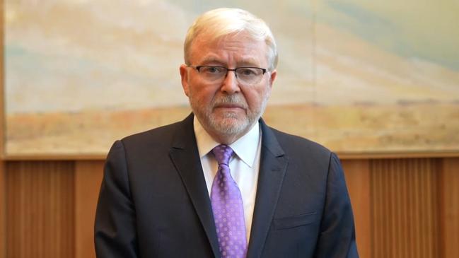 Former Australian prime minister Kevin Rudd was among the crowd in the VIP area.