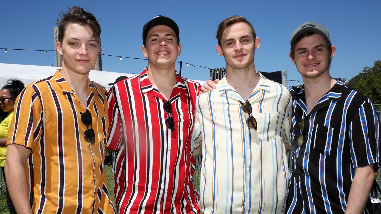 Josh Press, Jordan Barton and twins Zac and Ethan Cox all from Wodonga. Picture: AAP / Emma Brasier