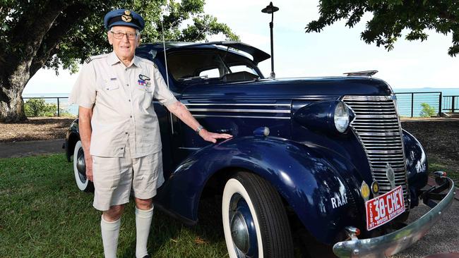 Bombing of Darwin veteran Flight Lieutenant Brian Winspear at the unveiling of a plaque which represented the 2 and 13 RAAF Hudson Bomber Squadrons. Winspear is the last remaining crew member from these squadrons. Picture: KERI MEGELUS