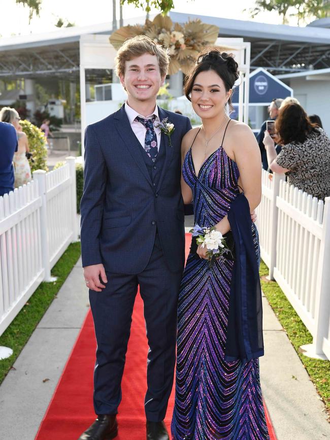 Hamilton Turnbull and Jennifer Player at the 2023 Caloundra State High School Year 12 formal. Picture: Patrick Woods.