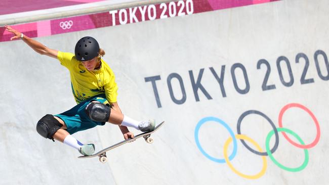 Keegan Palmer won gold for Australia in skateboarding with the sport credited for bringing the Olympics to a younger Olympics Picture: Getty Images