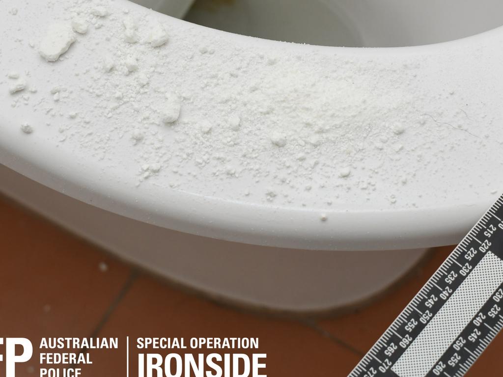 Police allegedly found cocaine on a toilet seat when they executed a search warrant. Picture: AFP