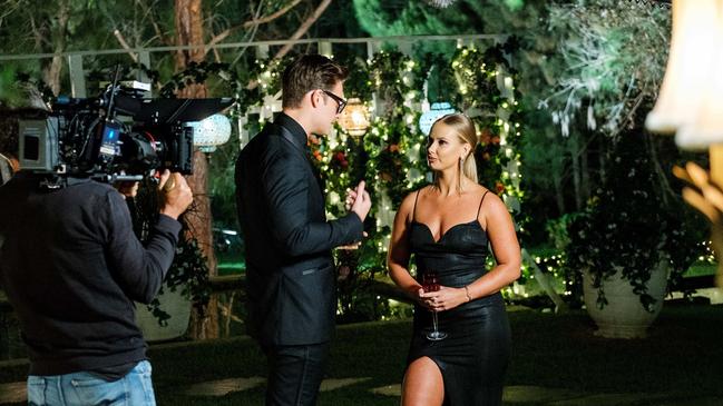 Bachelor contestant Rachel Arahill with Matt Agnew. Picture: Channel 10.