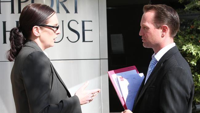 Southport Court. Leah Fineran has identified these people as solicitors Jodi Allen and Mark Williams.