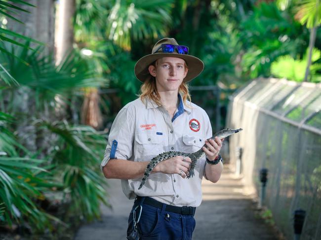 Payton Prosser at Crocodylus Park. Picture: Glenn Campbell