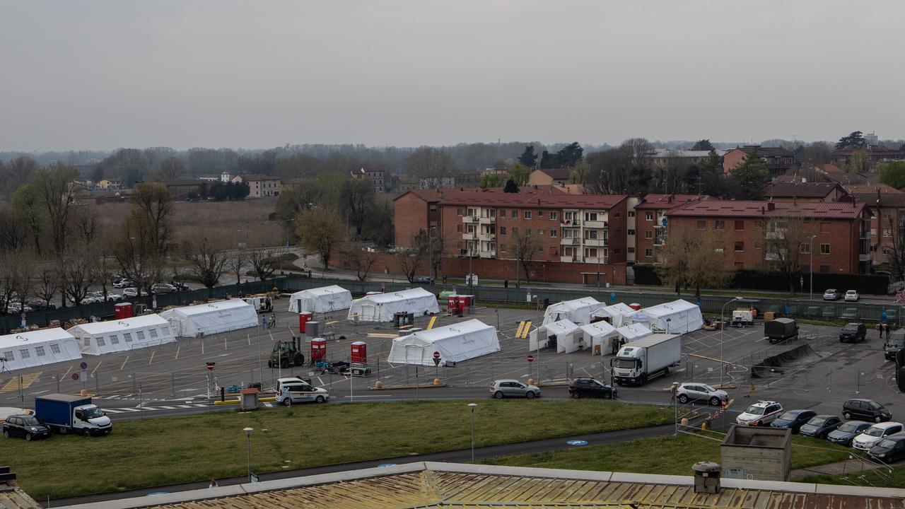 Italy has had to set up emergency hospital setups in fields. Picture: Emanuele Cremaschi/Getty Images