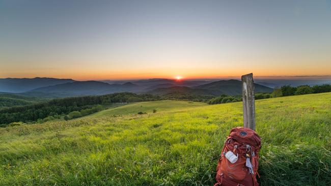 Self-guided hiking on the Appalachian Trail, North Carolina, US.