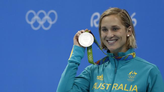 Maddie Groves with her Olympic silver medal.