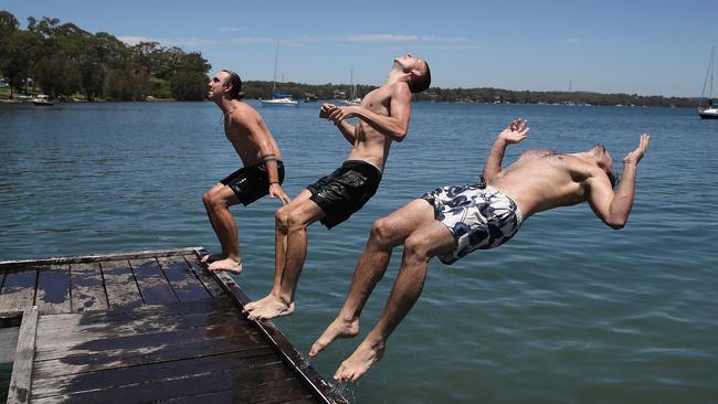 Declan Villis, Ryan Brentnal and Jonathan Marsden at Yarrawonga Park. Picture: David Swift