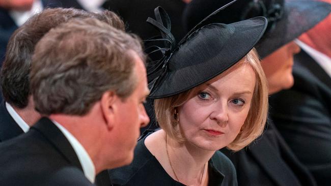 Liz Truss attends the service of thanksgiving for the life of Queen Elizabeth II, at St Giles' Cathedral, in Edinburgh. Picture: AFP.