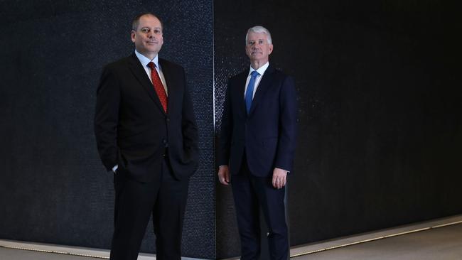 New Westpac CEO Peter King (left) and and CFO Gary Thursby. Picture: Jane Dempster.