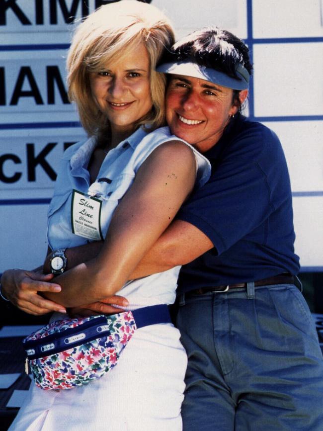 Marge actress Julie Kavner (right) with comedian Tracey Ullman in the 90s.