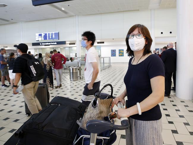 Mandy Ja at Brisbane International Airport today. Picture: Josh Woning/AAP