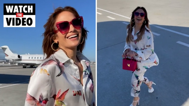 Jennifer Lopez stuns in $2160 pyjamas as she shows off her lush private flight