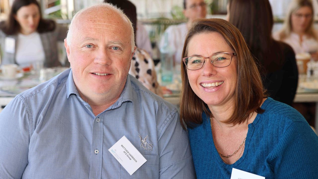 Matthew Harrison and Krystle Divertie at the Gold Coast Women in Tourism Breakfast at Southport Yacht Club for Gold Coast at Large. Picture: Portia Large