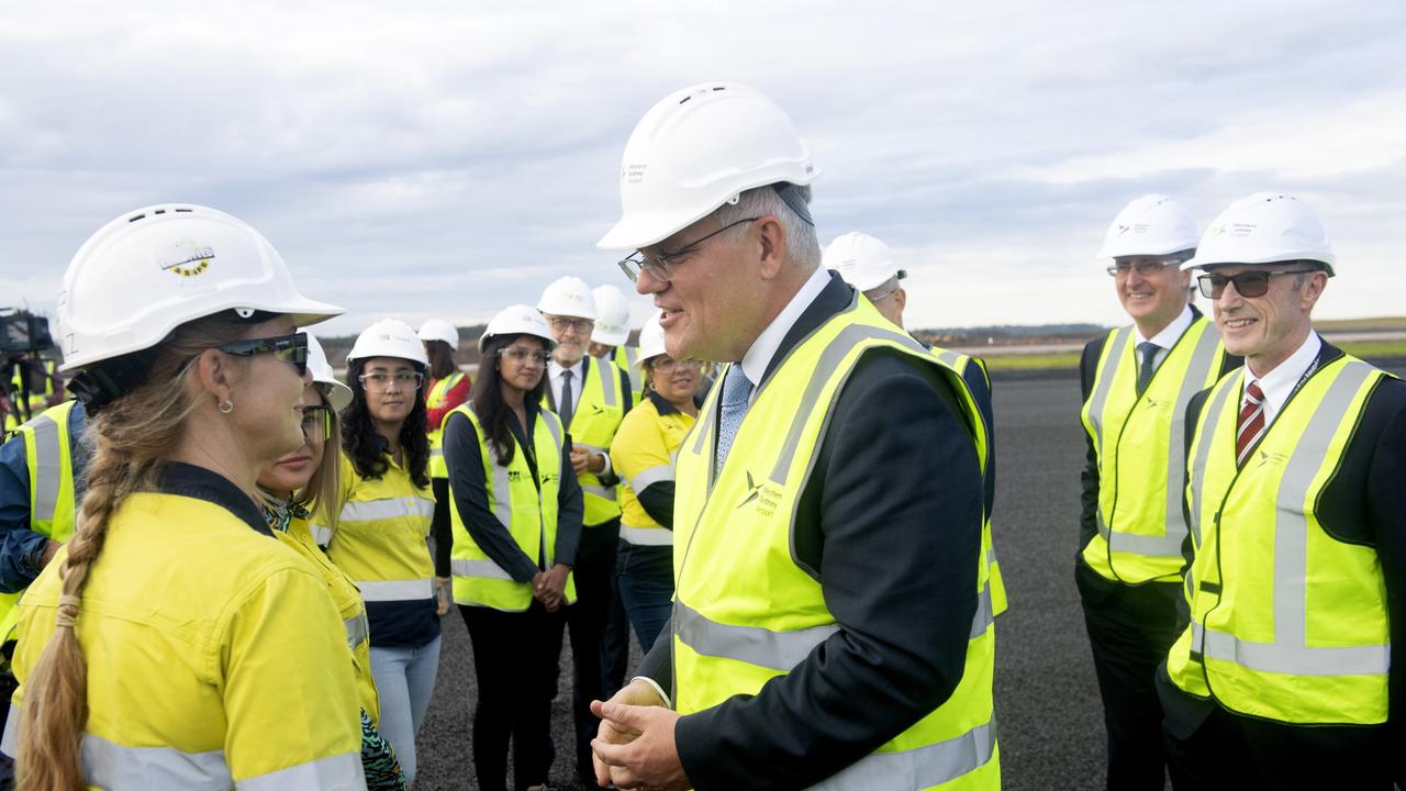 Scott Morrison says female tradies will play a big part in delivering the government’s $17.9bn infrastructure pipeline. Picture: NCA NewsWire / Jeremy Piper