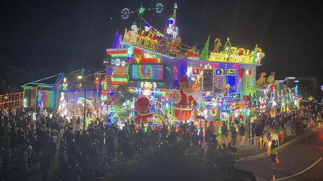 A large crowd outside the Merry Strickland Christmas lights display at Burpengary East. Picture: Supplied