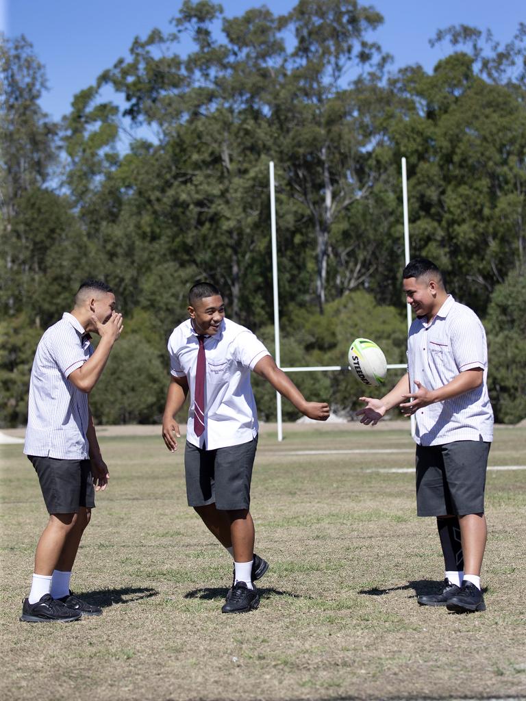 Marsden High School students ltr William Semu, E.J Finau and Taelon Te Whiu-Hopa.(Image Sarah Marshall)