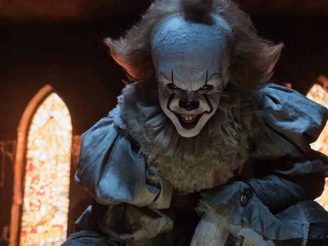 Swedish actor Bill Skarsgard gives horror fans the creeps as Pennywise the clown in It.